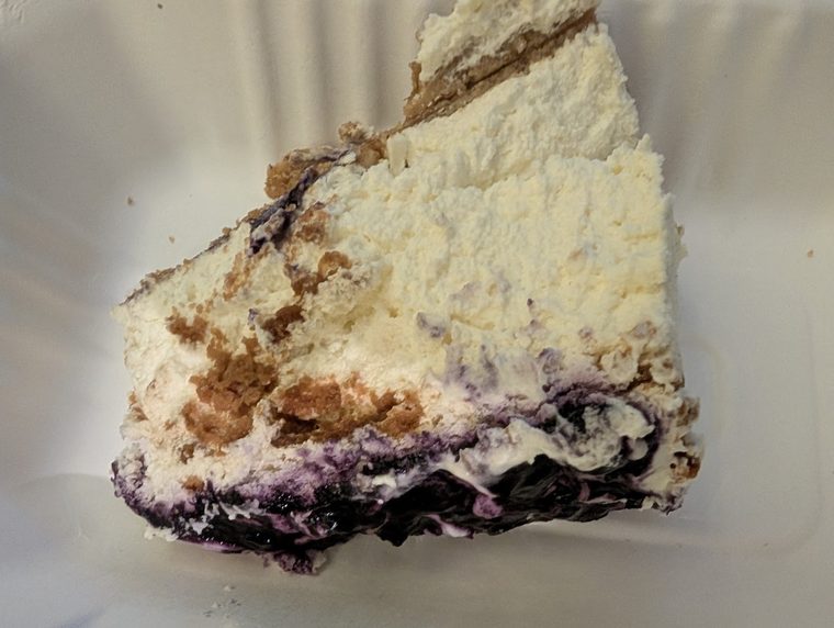 Blueberry cheesecake slice